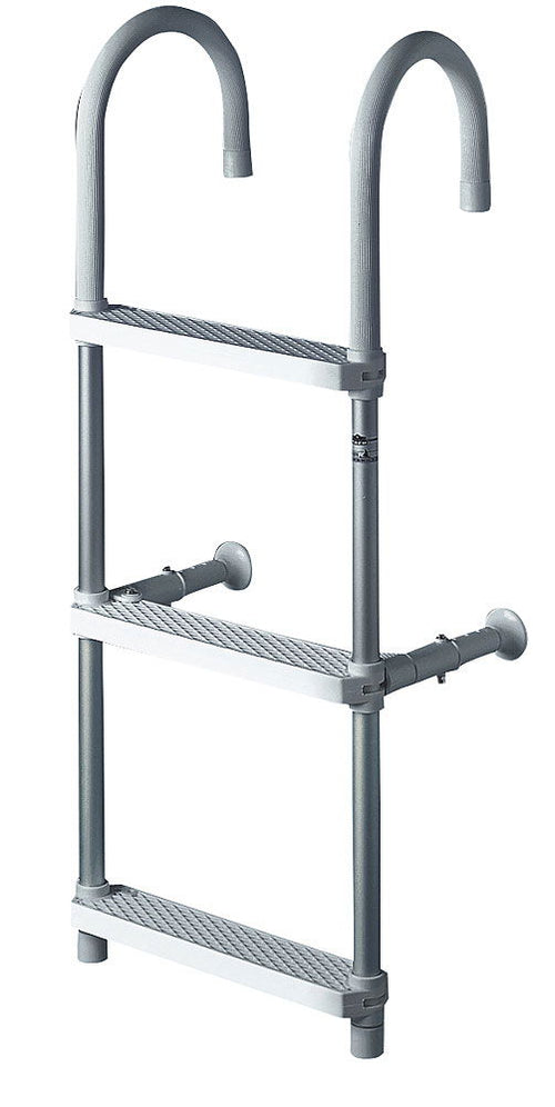 Badetrapp Delta sammenleggbar eloksert aluminium 3 trinn 90 cm forfra