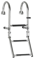 Badetrapp med håndrekke rustfritt stål 3 trinn 67 x 23 cm - Compass, forfra