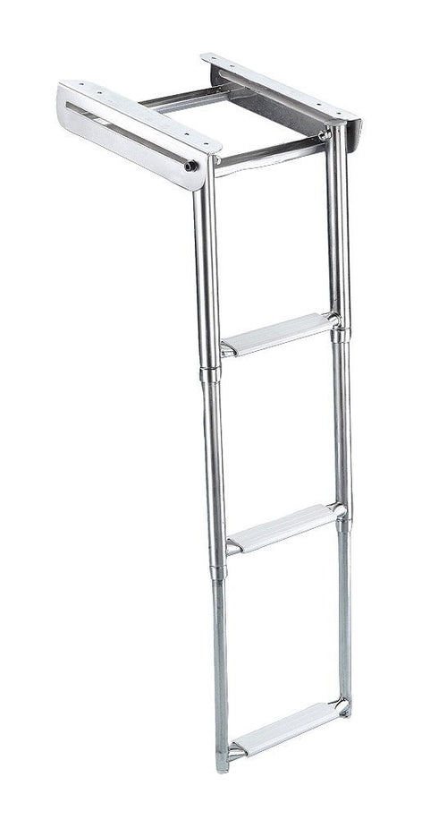 Badetrapp med plattform sammenleggbar rustfritt stål 3 trinn 90 cm - TREM forfra
