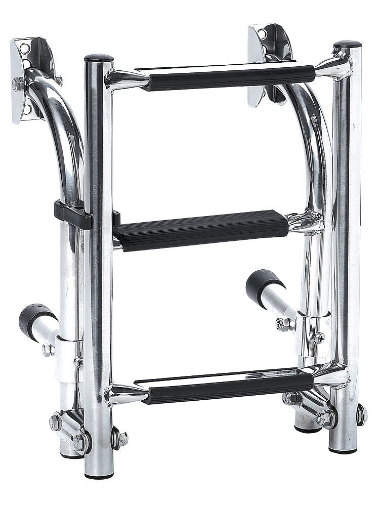 Badetrapp sammenleggbar rustfritt stål 1 pluss 2 trinn 20 cm bredde bakside