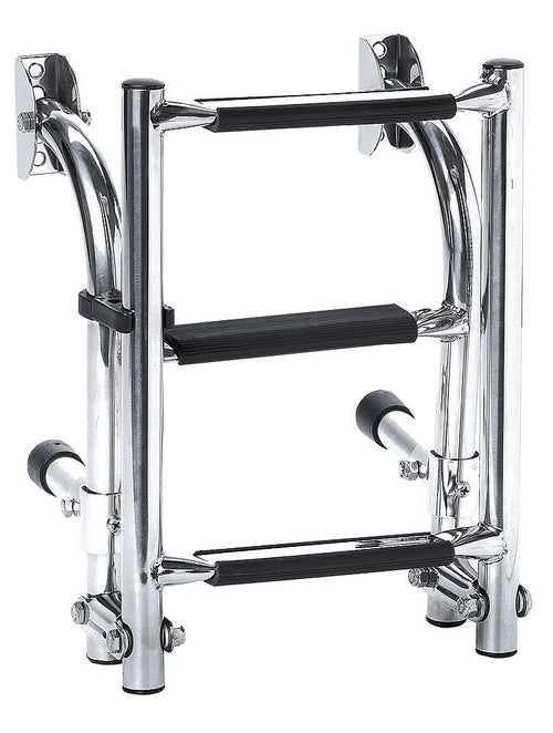 Badetrapp sammenleggbar rustfritt stål 1 pluss 2 trinn 20 cm bredde bakside