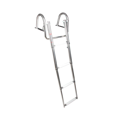 Badetrapp sammenleggbar rustfritt stål AISI 316 3 trinn 90 cm TREM bakside
