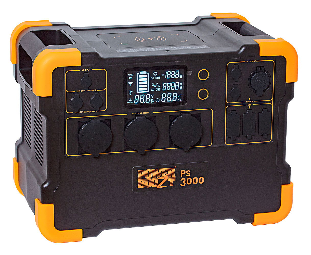 Bærbar powerstation 2000 W 3108 Wh litium-ion for mobil strømforsyning