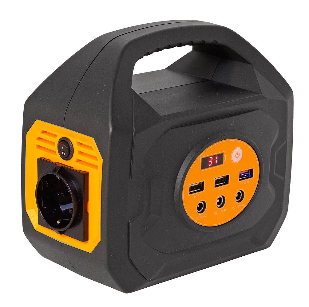 Bærbar powerstation 200 W 193 Wh litium-ion forfra