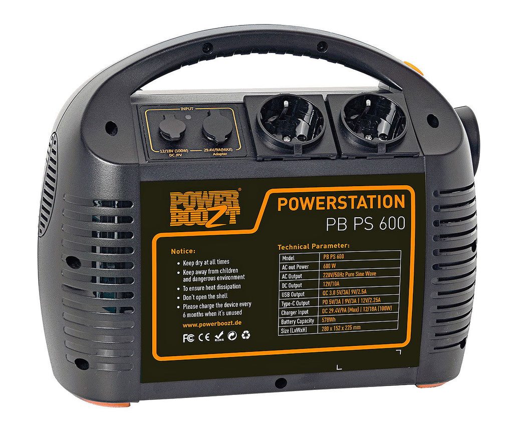 Bærbar powerstation 600 W 578 Wh litium-ion detalj