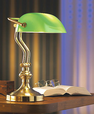 Bankers Lamp messing 27 x 25 x 36 cm forfra