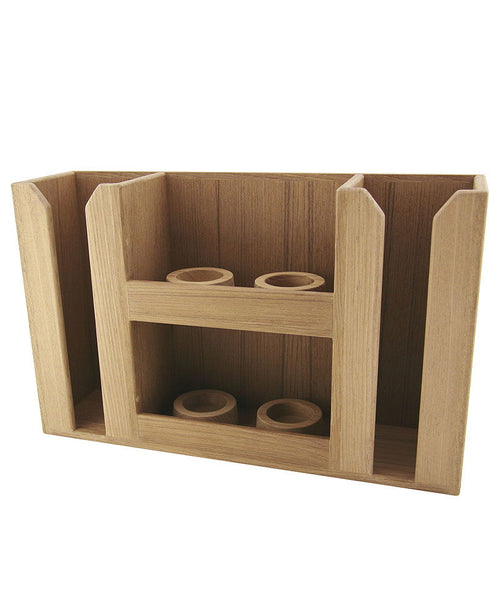 Barhylle teak med 8 glass 42 x 26 x 10,5 cm forfra