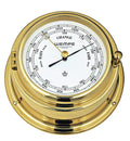 Barometer messing Ø 15 cm hektopascal og millimeter kvikksølv - Wempe forfra