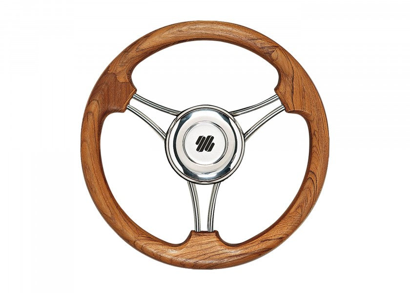 Båtratt V21 teak for Compact-T-styring - Ultraflex forfra