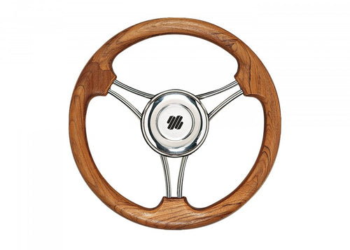 Båtratt V21 teak for Compact-T-styring - Ultraflex forfra