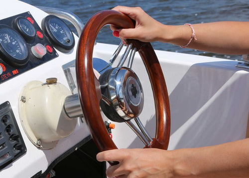 Båtratt V21 teak for Compact-T-styring - Ultraflex bakside