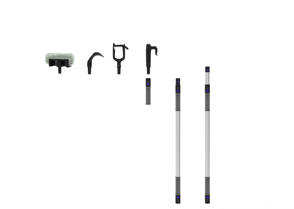 Båtshake Jake sett teleskopisk aluminium 107-193 cm med leineføringshode