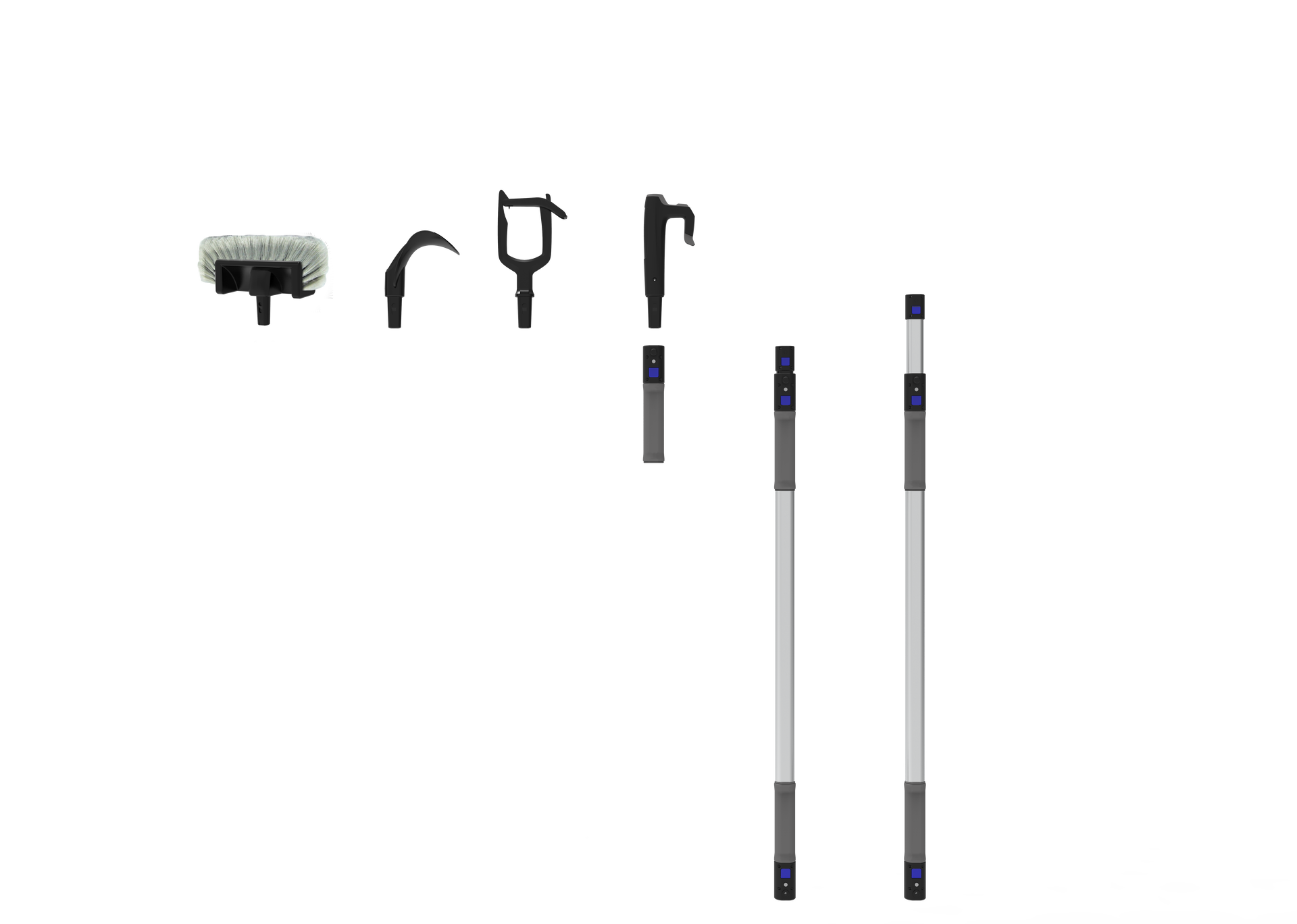 Båtshake Jake sett teleskopisk aluminium 107-193 cm med leineføringshode