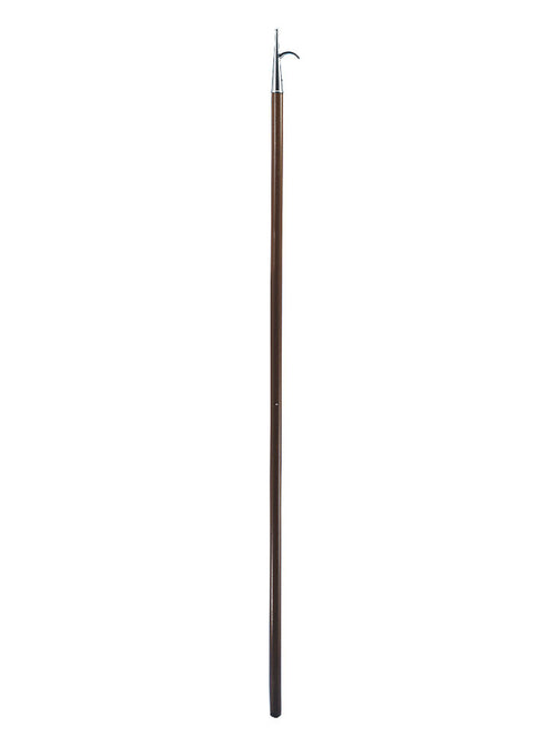 Båtshake lakkert tre med forkrommet messingspiss 180 cm 30 mm forfra