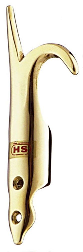 Båtshakespiss messing polert 155 mm 19 mm forfra