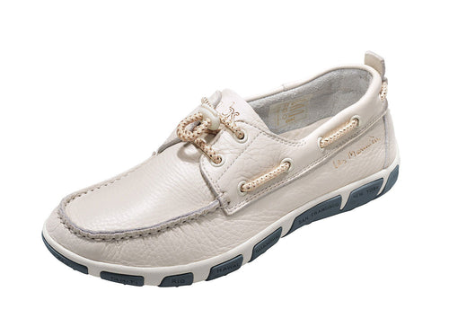Båtsko dame Janaele skinn slipper med mesh-ventilasjon forfra