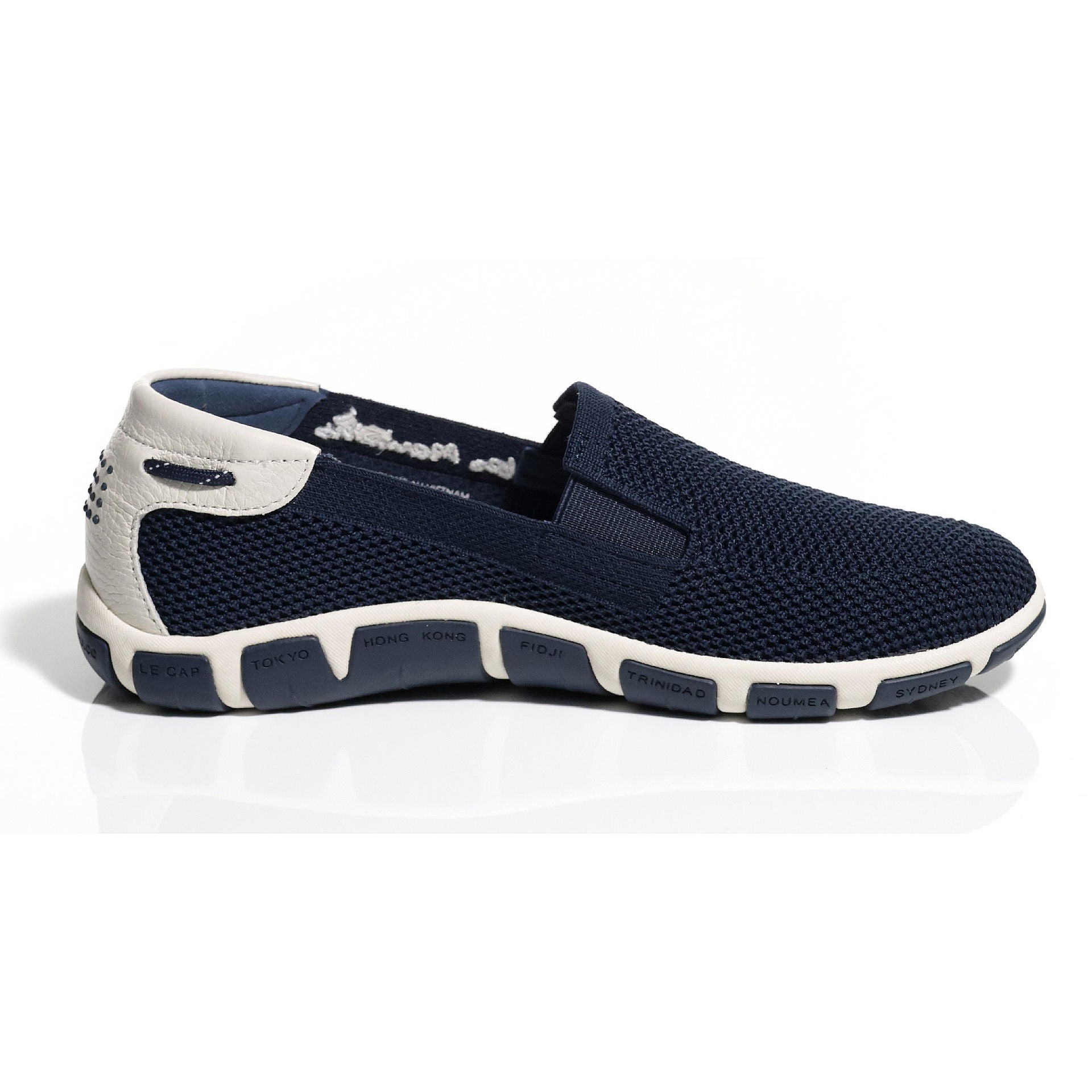 Båtsko Joessan slip-on strikket materiale montert på fot