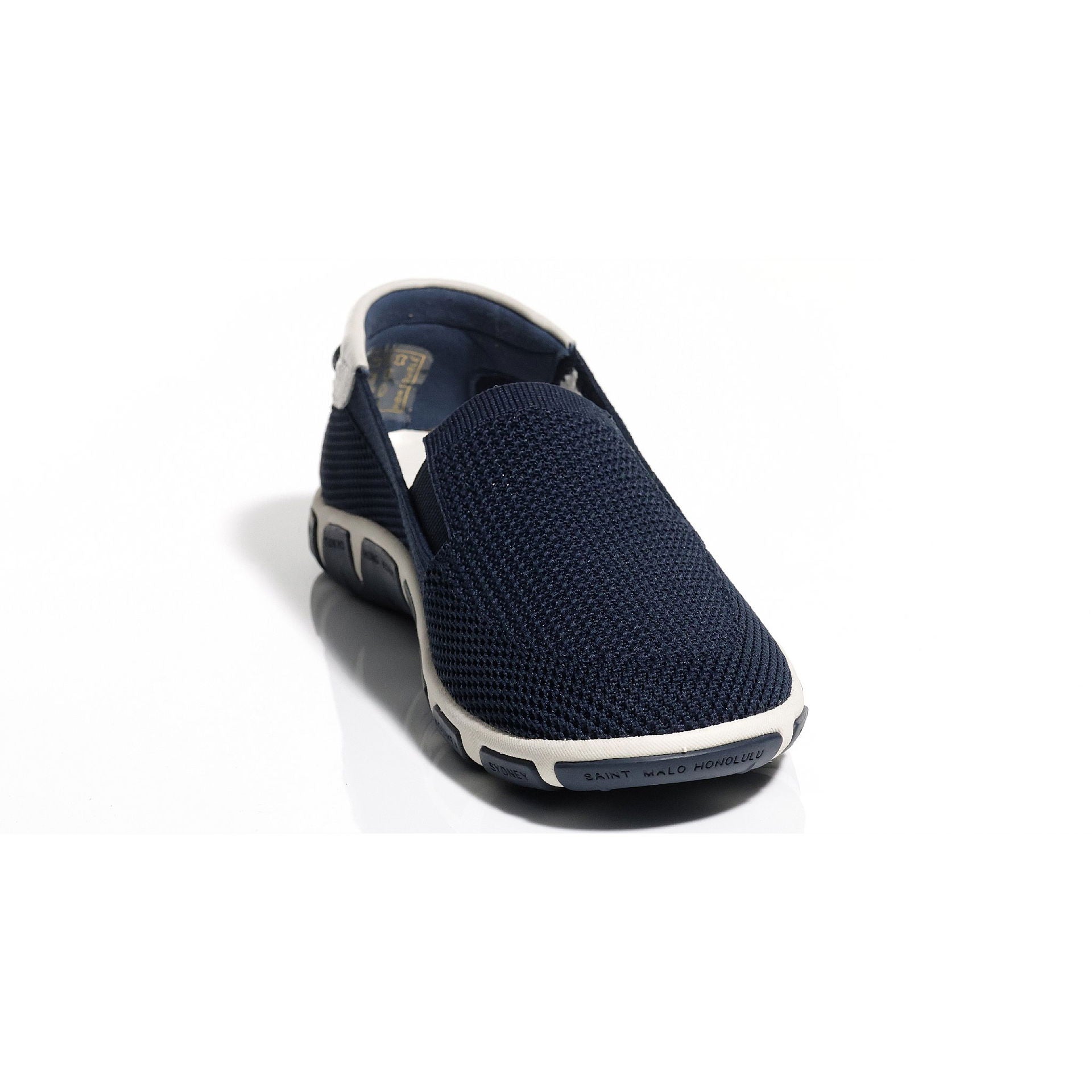 Båtsko Joessan slip-on strikket materiale nærbilde av innleggssåle