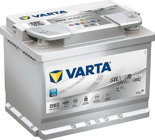 Batteri AGM 12V 60 Ah 17 kg 175x190x242 mm - Varta forfra