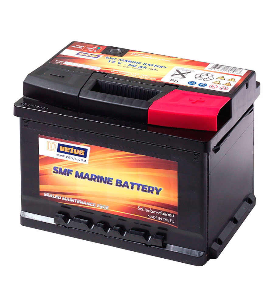 Batteri SMF 60 Ah 12V 14 kg marinebatteri forfra