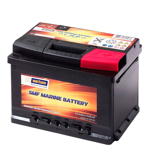 Batteri SMF 60 Ah 12V 14 kg marinebatteri forfra