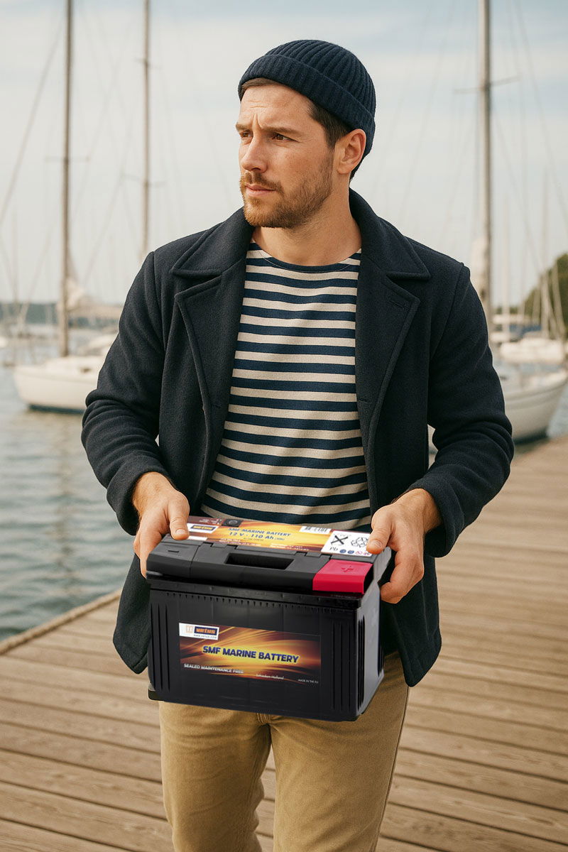Batteri SMF 60 Ah 12V 14 kg marinebatteri nærbilde