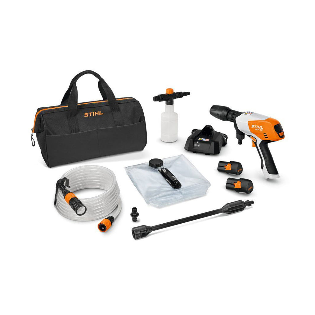 Batteridrevet høytrykksspyler RCA 20 sett med 2 batterier - Stihl i bruk