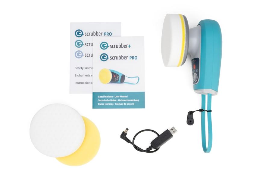 Batteridrevet rengjøringsmaskin E-Scrubber+ sett AQUA knapper