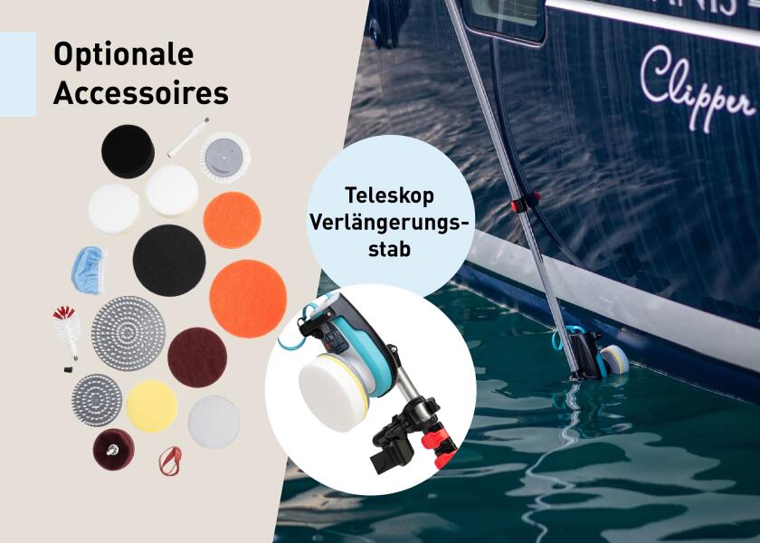 Batteridrevet rengjøringsmaskin E-Scrubber+ sett AQUA oppbevaring