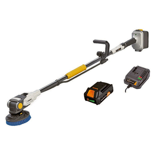 Batteridrevet skurebørste 18V Twin Brush IPX7 180 mm forfra