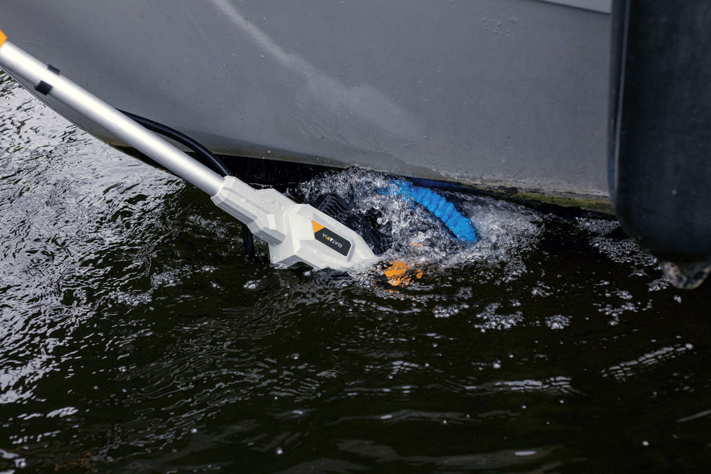 Detalj av børstehode på Batteridrevet skurebørste 18V Twin Brush IPX7 180 mm