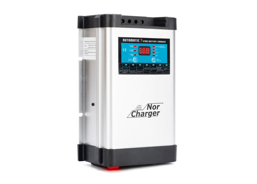 Batterilader 12 V 60 A 2 ladeutganger 300-600 Ah AGM/gel/litium forfra