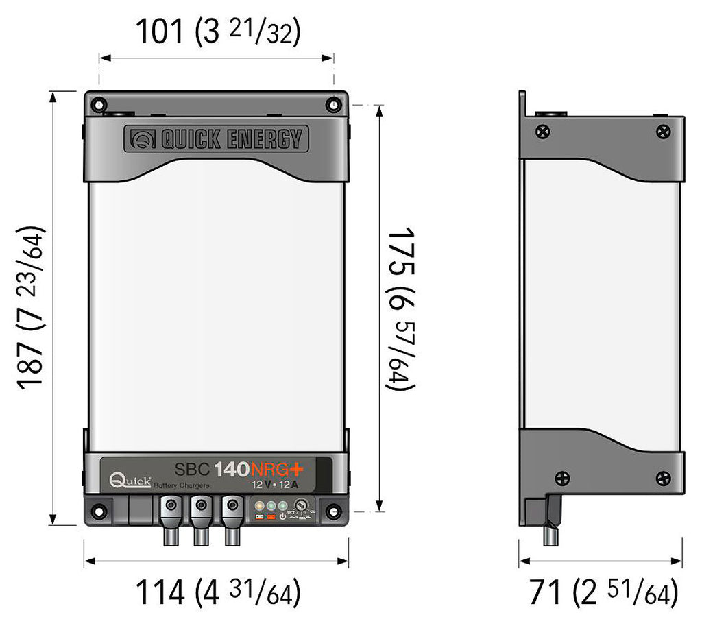 Batterilader 12 A 2 utganger for 55-120 Ah batterier - Quick detalj