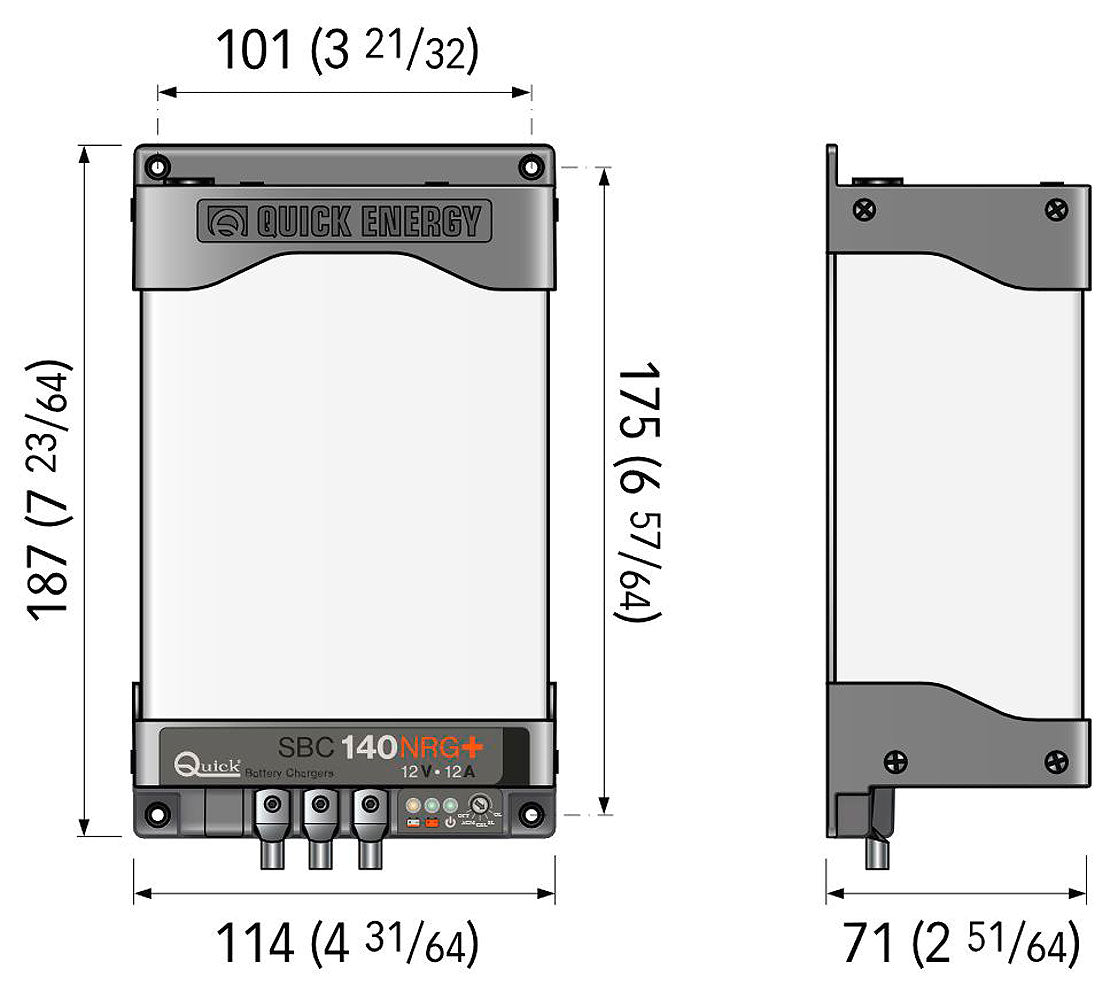 Batterilader 12 A 2 utganger for 55-120 Ah batterier - Quick detalj