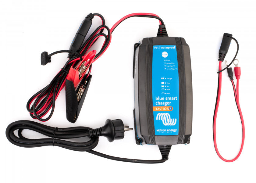 Batterilader BlueSmart IP65 12V 10A med Bluetooth - Victron med tilkoblinger