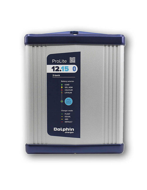 Batterilader Dolphin Prolite IP65 12V 15 A 2 utganger 230 V forfra