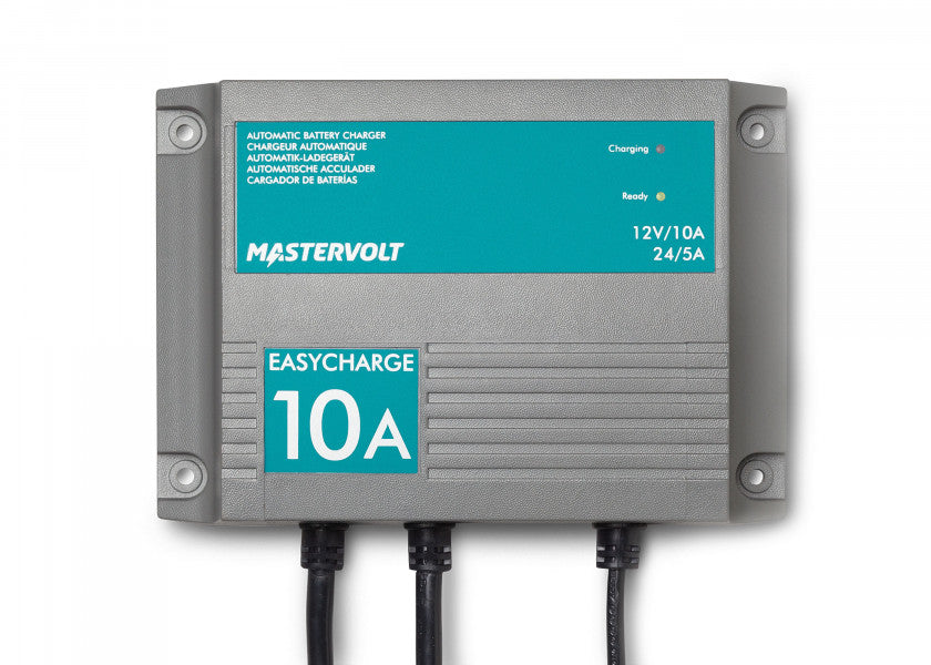 Batterilader EasyCharge 12 V 10 A 2 ladeutganger bakside