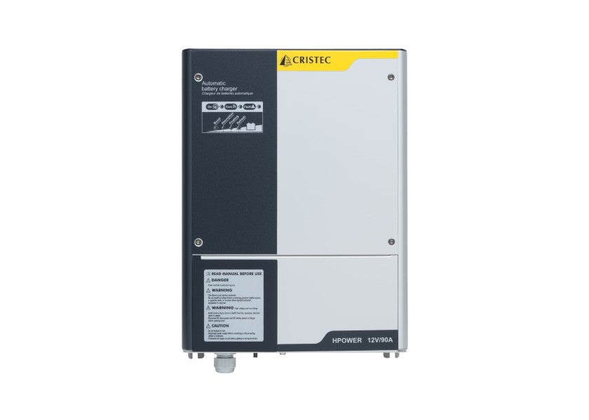 Batterilader HPOWER 12V 90A 3 utganger - Cristec forfra