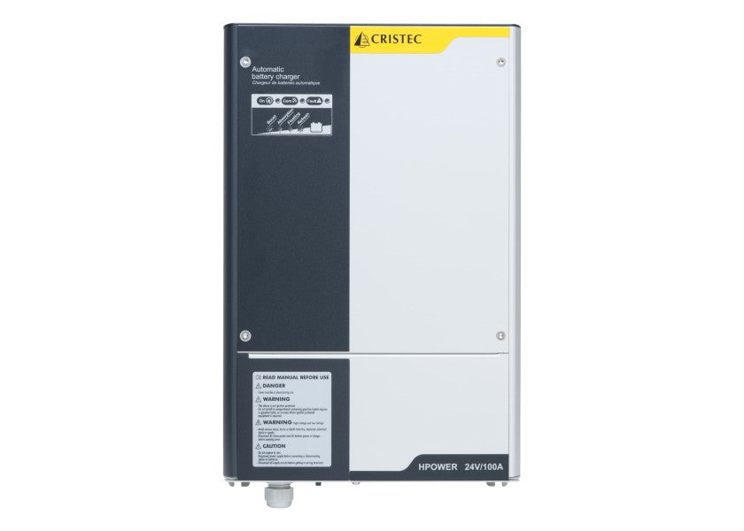 Batterilader HPOWER 24V 100A 3 utganger - Cristec forfra