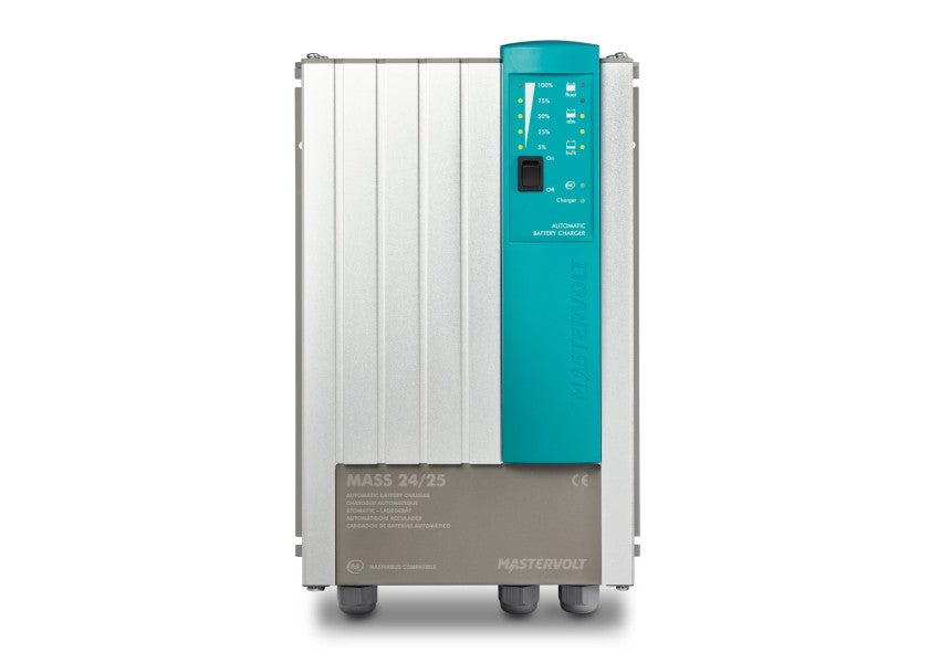 Batterilader MASS 24V 25A med 2 ladeutganger bakside