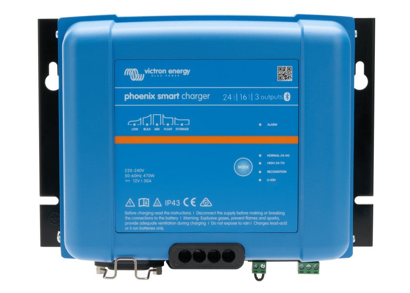 Batterilader Phoenix Smart IP43 24V 16A 3 utganger forfra
