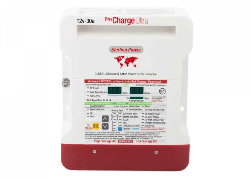Batterilader Pro Charge Ultra 12V 30A 3 utganger - front