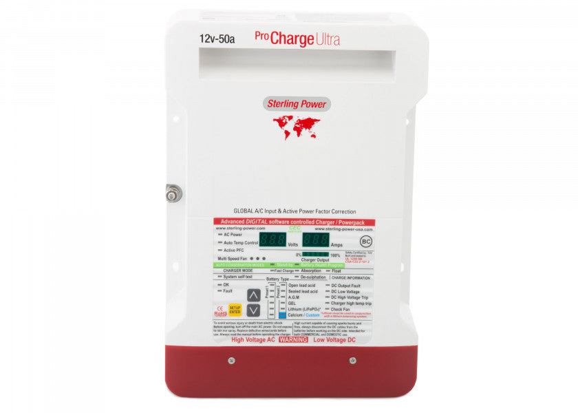 Batterilader Pro Charge Ultra 12V 50A 3 utganger - Sterling forfra