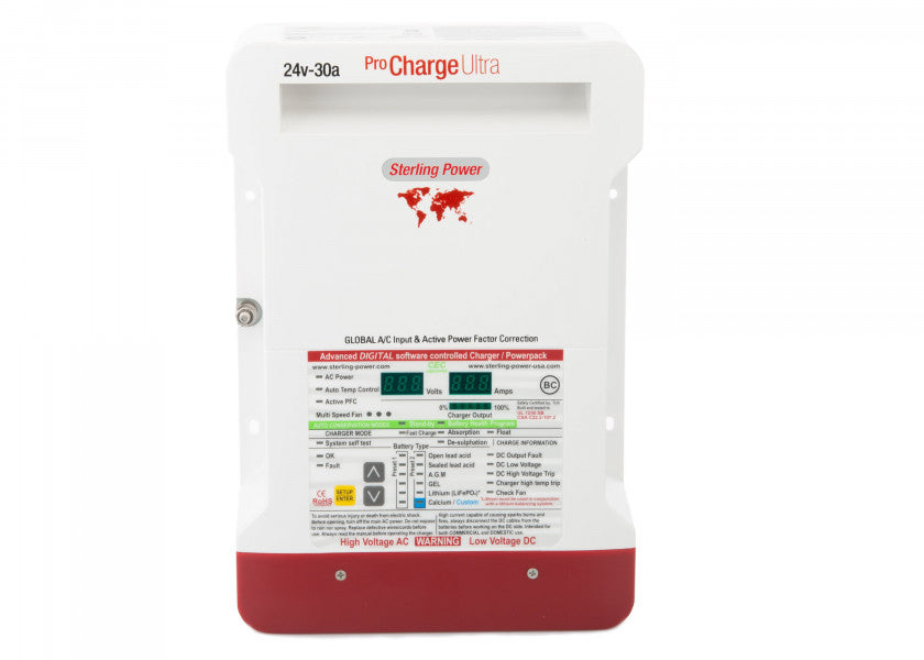 Batterilader Pro Charge Ultra 24V 30A 3 ladeutganger - Sterling forfra