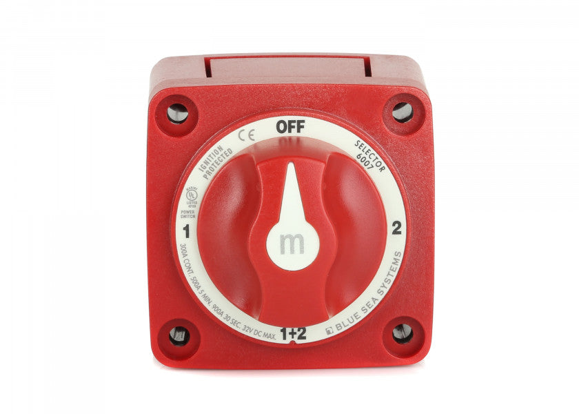 Batterivalgbryter 4 posisjoner 300 A 12 V - BLUE SEA montert