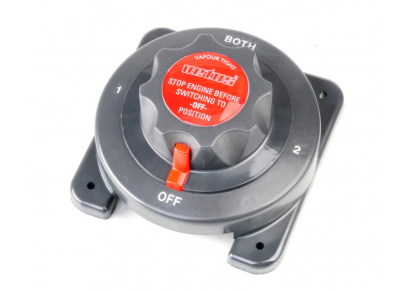 Batterivelger 4 posisjoner 150 A 6-24 V for 2 batterier - VETUS forfra