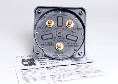 Batterivelger 4 posisjoner 150 A 6-24 V for 2 batterier - VETUS bakside