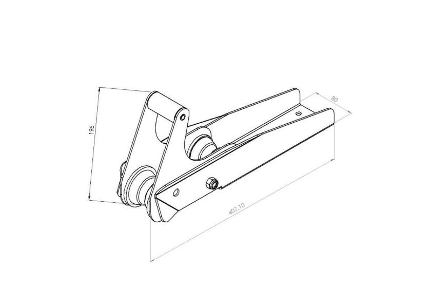 Oversikt av baugrulle med vippe rustfritt stål 80 mm