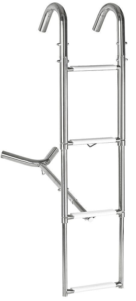 Baustige teleskopisk rustfritt stål 4 trinn 110 x 25 cm - Compass forfra