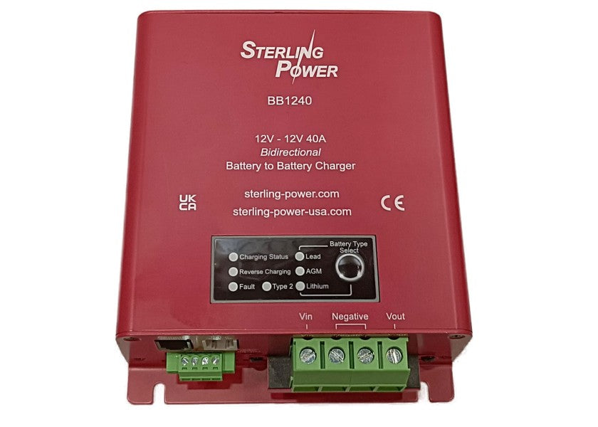 BB1240 batteri-til-batteri-lader 12V 40A bidireksjonell front
